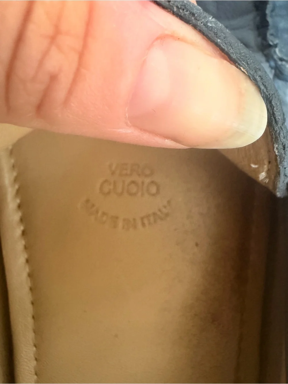 Gucci Navy Leather Penny Loafers with Embossed Logo